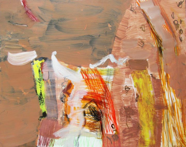 Schilderij getiteld "Blues for the summer" door Plamen Russev, Origineel Kunstwerk, Acryl
