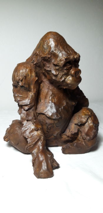 Sculpture intitulée "gorille" par Gaby, Œuvre d'art originale, Bronze