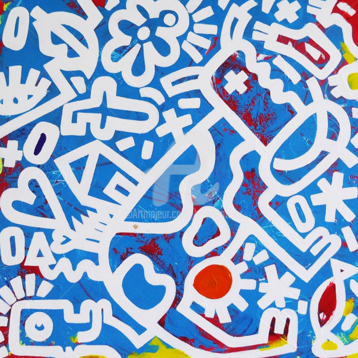 Painting titled "Chercher la vache 6" by Bruno Antony-Thouret (bruno antony), Original Artwork, Acrylic