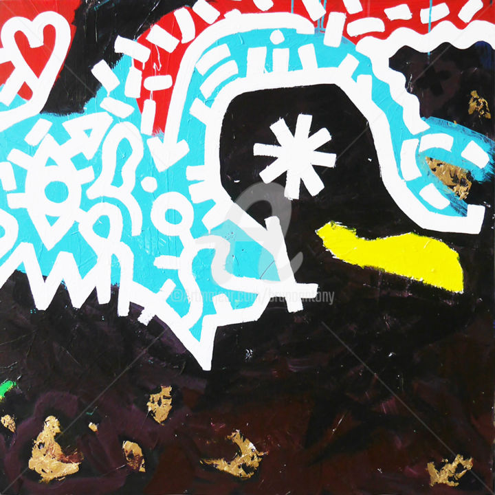 Painting titled "Chercher la Vache 6" by Bruno Antony-Thouret (bruno antony), Original Artwork, Acrylic