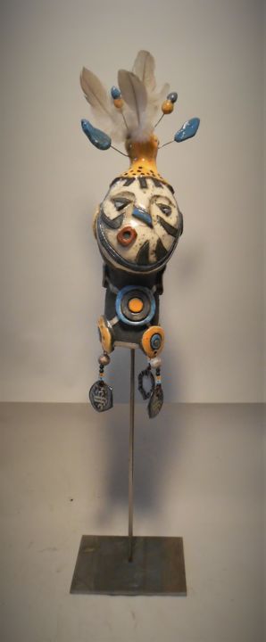 Tête 4 雕塑, 19.7x4.7 in