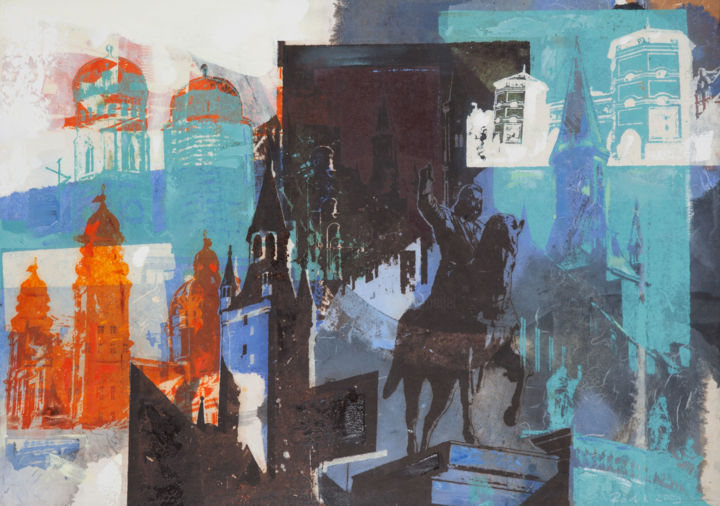 Painting titled "München 1, 80x100cm" by Frank Roedel, Original Artwork, Oil