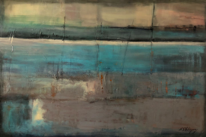 Peinture intitulée "Azúl" par Natacha Skorochod Velásquez, Œuvre d'art originale, Acrylique