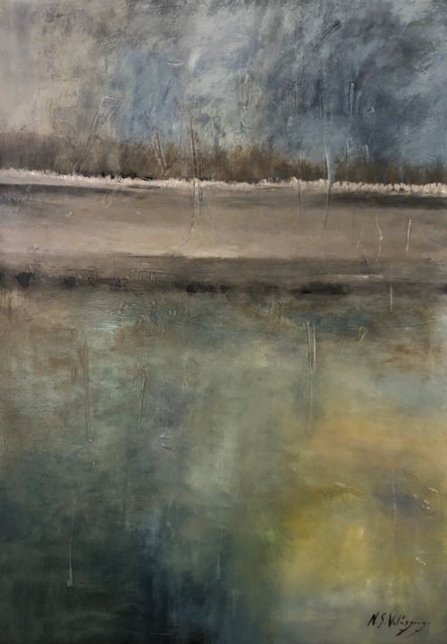 Peinture intitulée "Horizonte gris" par Natacha Skorochod Velásquez, Œuvre d'art originale, Acrylique