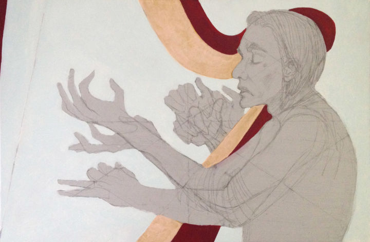 The Harpist #5 绘画, 24x36 in