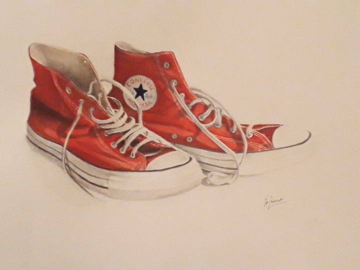 Painting titled "All Stars shows." by Ton Brouwer, Original Artwork, Watercolor