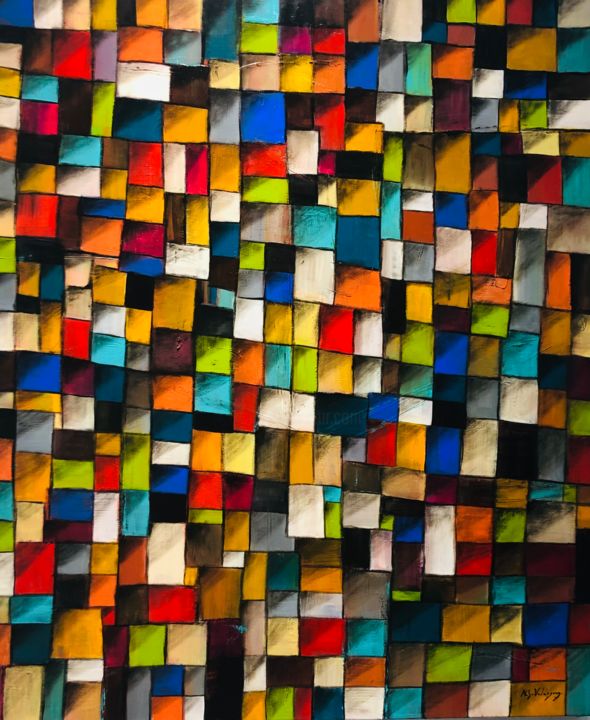 Peinture intitulée "Patchwork" par Natacha Skorochod Velásquez, Œuvre d'art originale, Acrylique