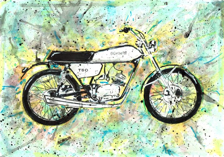 Disegno intitolato "T50 Color" da Schascia, Opera d'arte originale, Acquarello