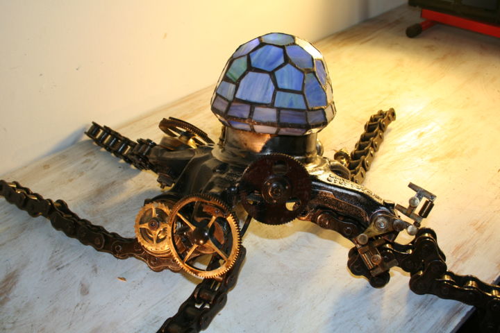 Sculptuur getiteld "la pieuvre du capit…" door Eric Barque, Origineel Kunstwerk, Metalen