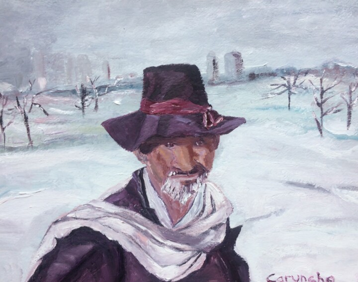 Pintura titulada "Campesino" por Mónica Caruncho Fontela, Obra de arte original, Oleo