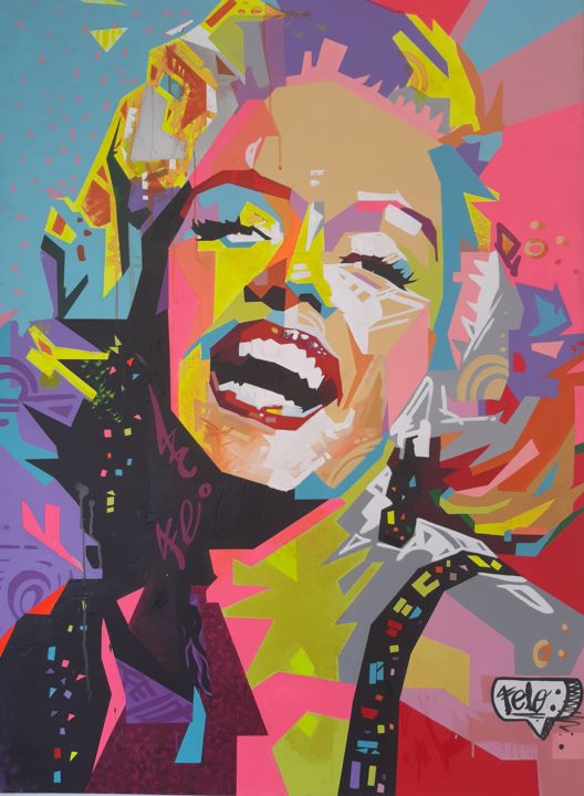 Painting titled "Marilyn Monroe" by Felo, Original Artwork, Acrylic