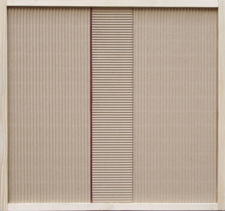 Collages intitolato "AF Verticale rossa" da Raffaele Iannone, Opera d'arte originale, Collages
