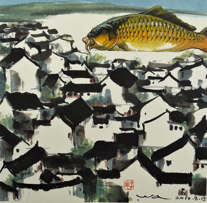 绘画,  13.8x13.8 in 