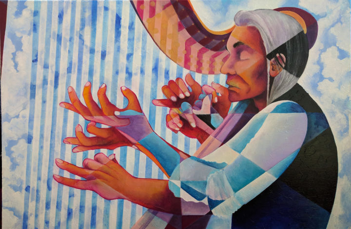 The Harpist #9 绘画, 24x36 in