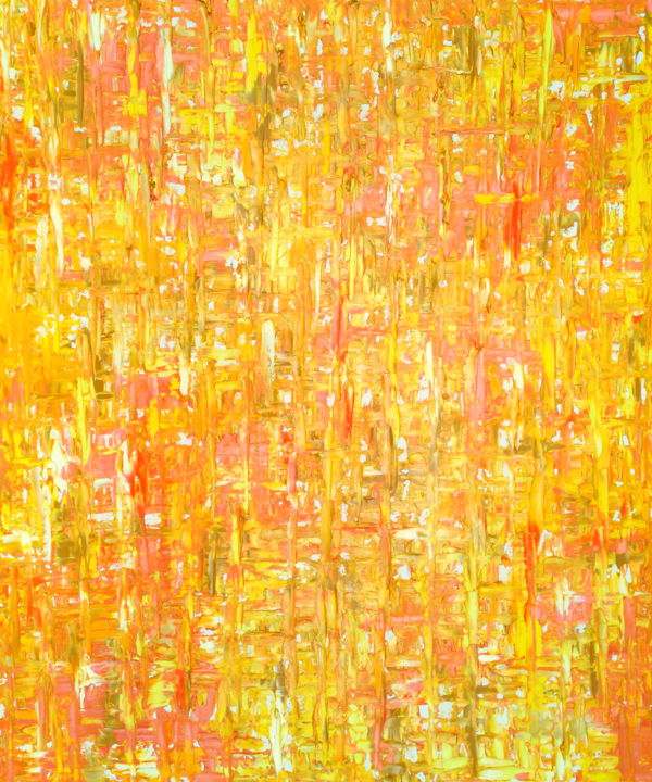 Painting titled "Yellow No. 2" by Carla Sá Fernandes, Original Artwork, Oil Mounted on Wood Stretcher frame