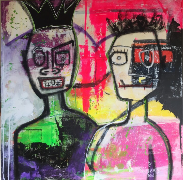 Painting titled "Trahison" by Candice Boulanger, Original Artwork, Acrylic