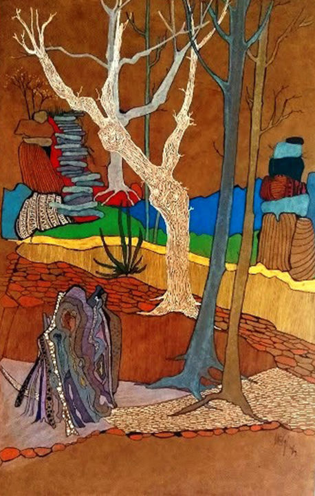 Painting titled "Les Amoureux" by Hélène Stevens, Original Artwork, Ink