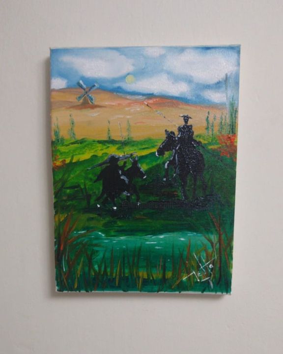 Painting titled "En un lugar de la m…" by Tetto, Original Artwork, Oil
