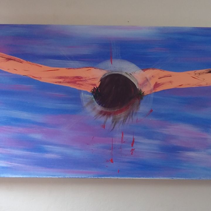 Painting titled "Cristo" by Tetto, Original Artwork, Acrylic