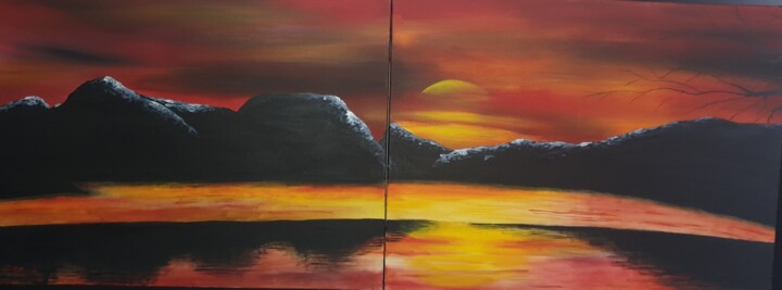 Sunset Painting, 23.6x63 in