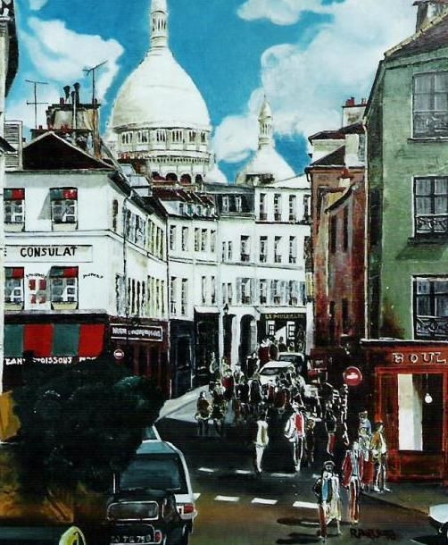 绘画 标题为“Rue Morvin ( Montma…” 由Rodolphe Parisotto, 原创艺术品, 油
