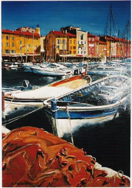 绘画 标题为“Le Port de Saint Tr…” 由Rodolphe Parisotto, 原创艺术品, 油