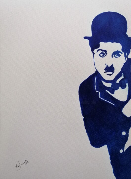 Aprendendo e rindo om Charlie Chaplin 2 绘画, 15.6x11.4 in