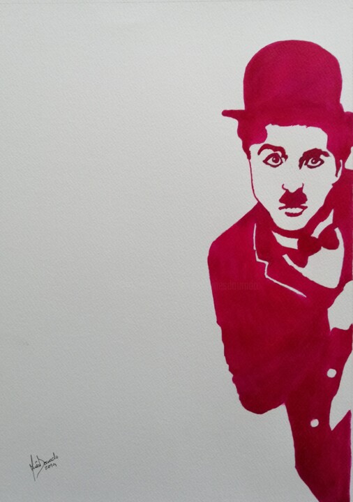 Aprendendo e Rindo com Charlie Chaplin 3 绘画, 15.6x11.2 in