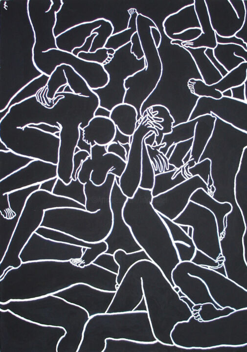 Party 绘画, 33.9x23.6 in