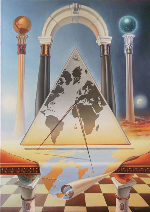 Pintura intitulada "Perspective 2" por Gyuri Lohmuller, Obras de arte originais, Óleo Montado em Armação em madeira