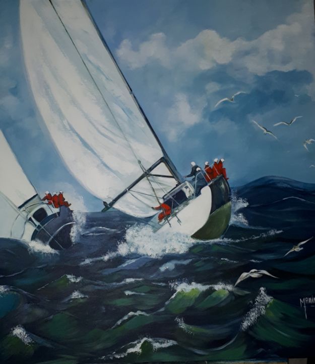 Painting titled "mon voyage en Breta…" by Manino, Original Artwork, Acrylic