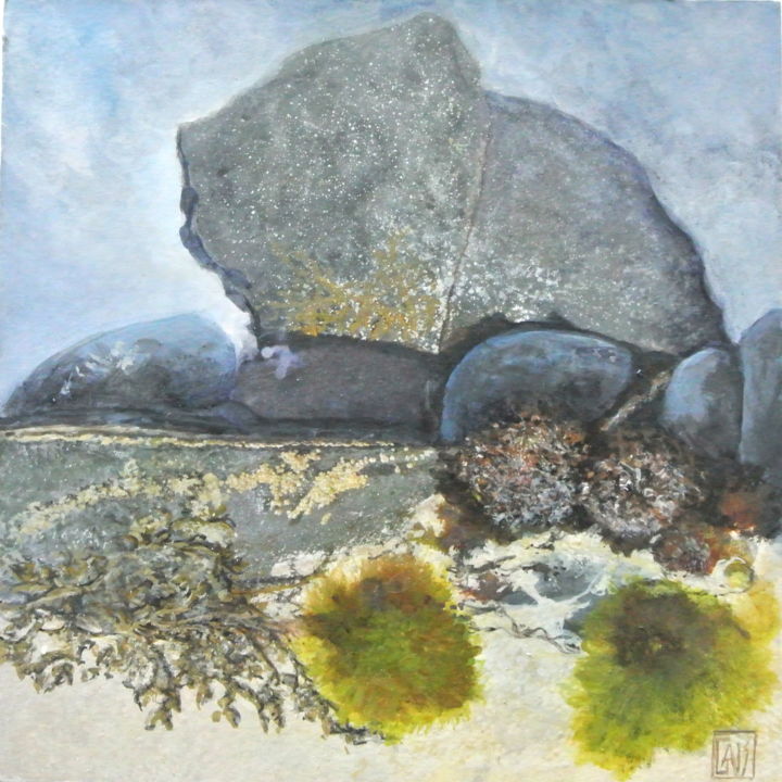 Peinture intitulée "fragment de monde n…" par Dominique Gais, Œuvre d'art originale, Encre Monté sur Métal