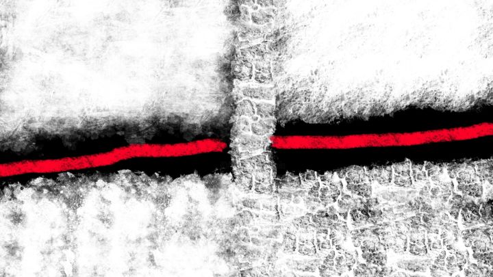 Digital Arts titled "Behind Red Line - R…" by Cila, Original Artwork, Digital Painting