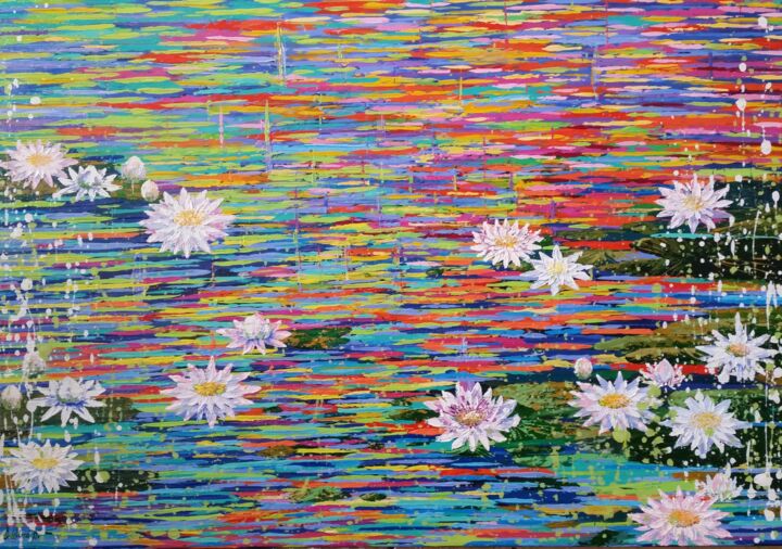 L'étang aux lotus 绘画, 27.6x39.4 in