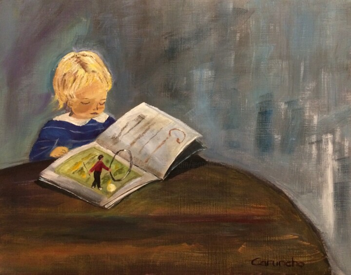 Pintura titulada "El cuento" por Mónica Caruncho Fontela, Obra de arte original, Oleo