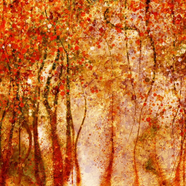 Digital Arts titled "Sunny Day in the Au…" by Cila, Original Artwork, Digital Painting