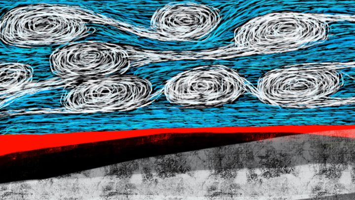Digital Arts titled "Between Earth And S…" by Cila, Original Artwork, Digital Painting