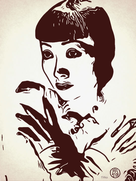 A Portrait Of Anna May Wong Printmaking, 31.5x23.6 in
