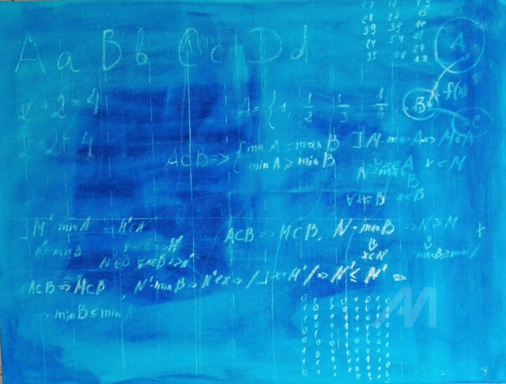 Schoolboard blue 绘画, 23.6x31.5 in