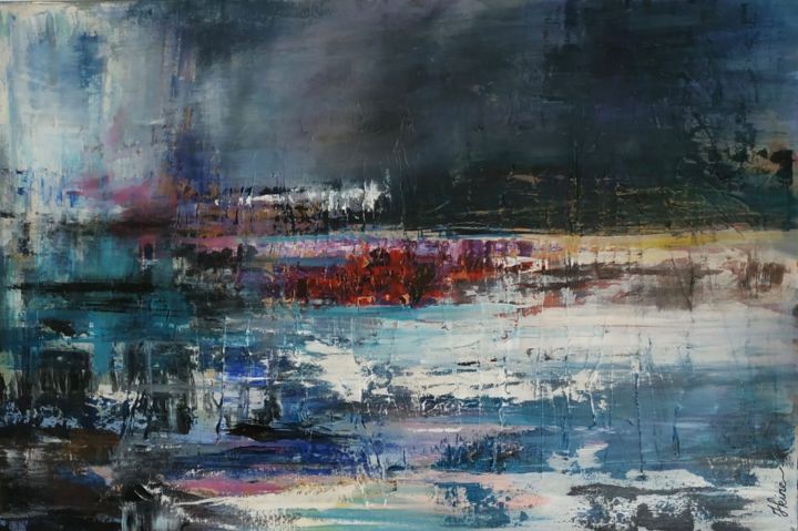Peinture intitulée "Island" par Hkine, Œuvre d'art originale, Acrylique