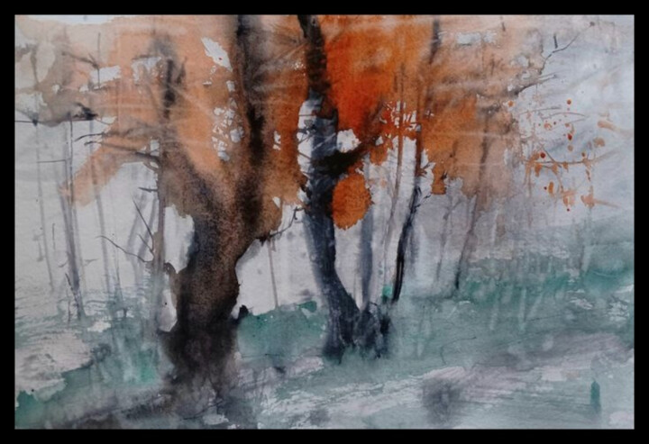 rosso Painting, 11.8x16.5 in