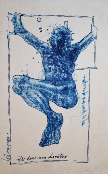 Drawing titled "etsi deus non daret…" by Stephan Rodriguez Warnemünde, Original Artwork, Ink