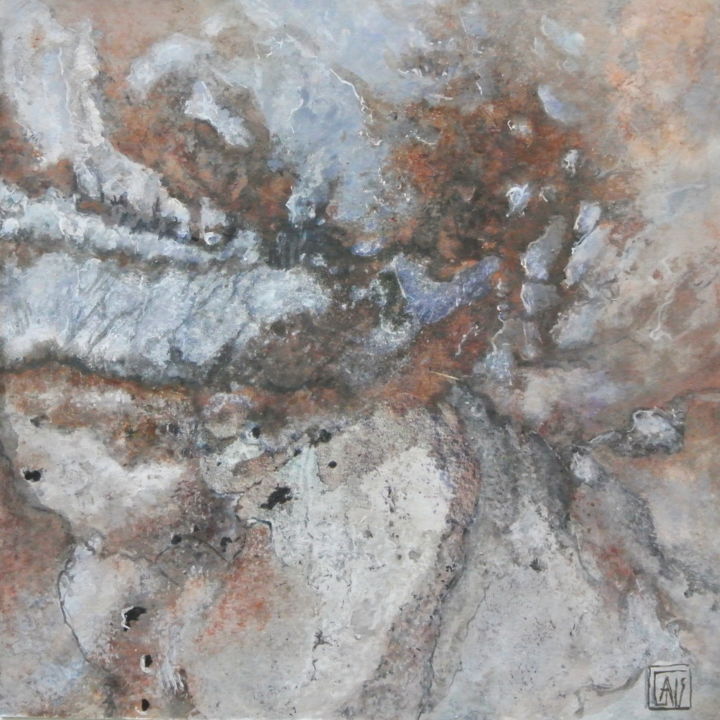 Peinture intitulée "fragment de monde…" par Dominique Gais, Œuvre d'art originale, Encre Monté sur Métal