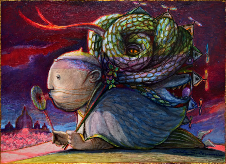 PINWHEELS 绘画, 9.5x13 in