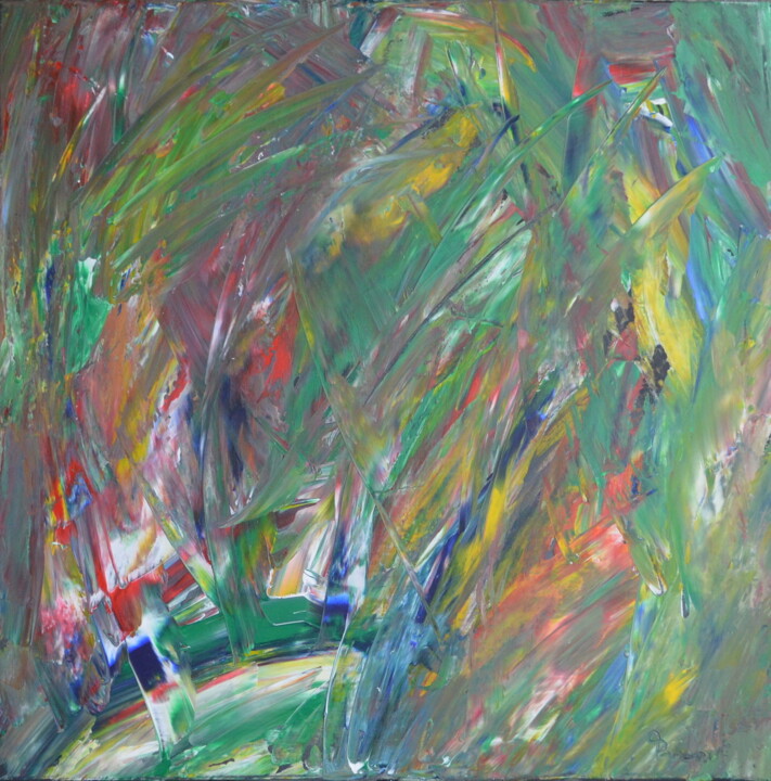 Peinture intitulée "Jungle" par Quentin Monnet, Œuvre d'art originale, Acrylique