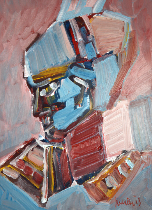 Painting titled "RITRATTO INFORMALE 2" by Peppeluciani, Original Artwork, Oil