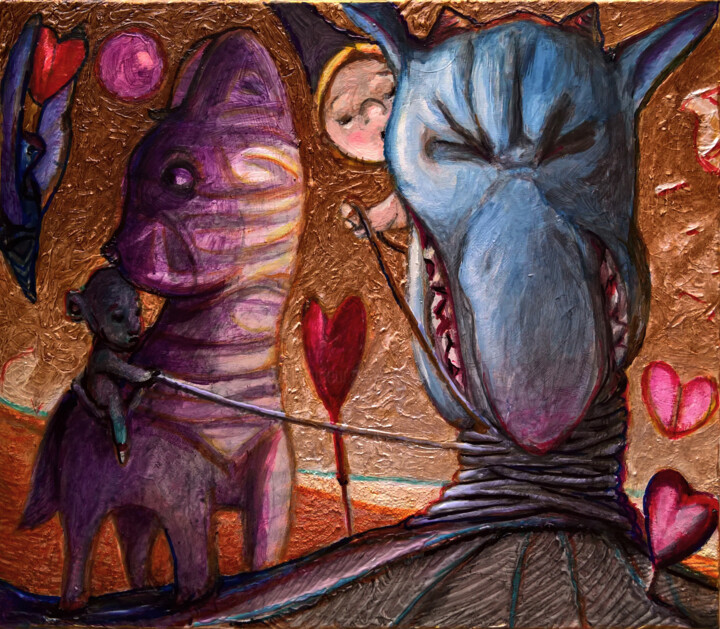 THE CAPTURE OF THE OGRE 绘画, 7.7x8.7 in
