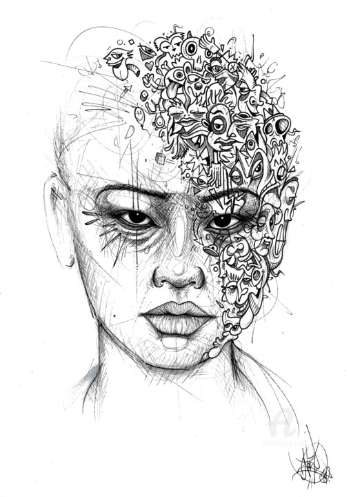图画,  11.7x8.3 in 
