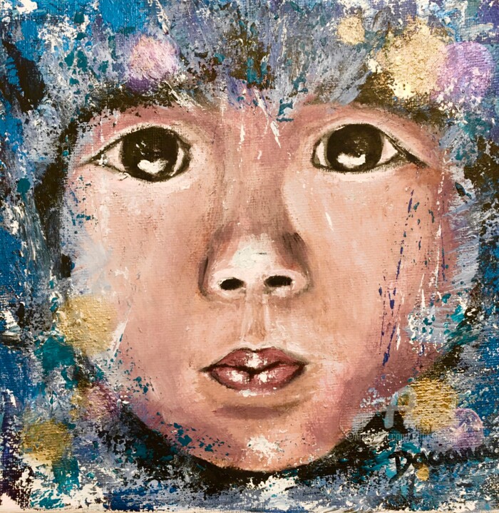 Malerei mit dem Titel "Jong-Il" von Daciana, Original-Kunstwerk, Acryl