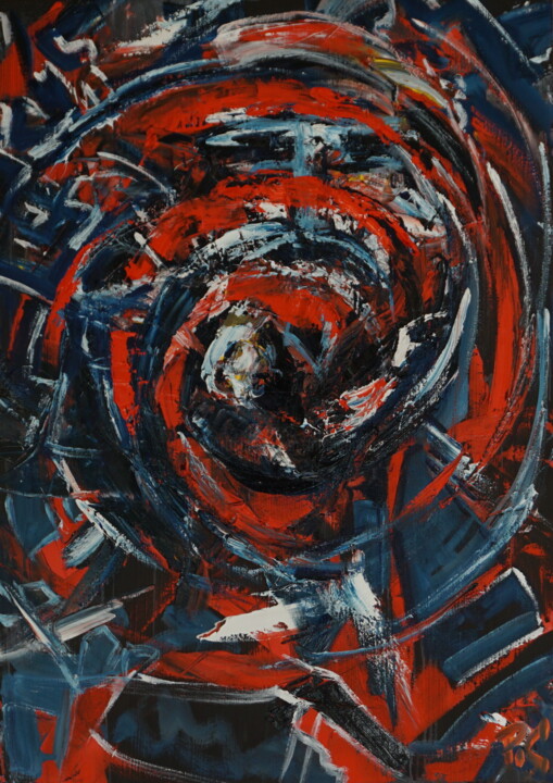 Painting titled "Loosing the grip" by Peter Stutz, Original Artwork, Oil